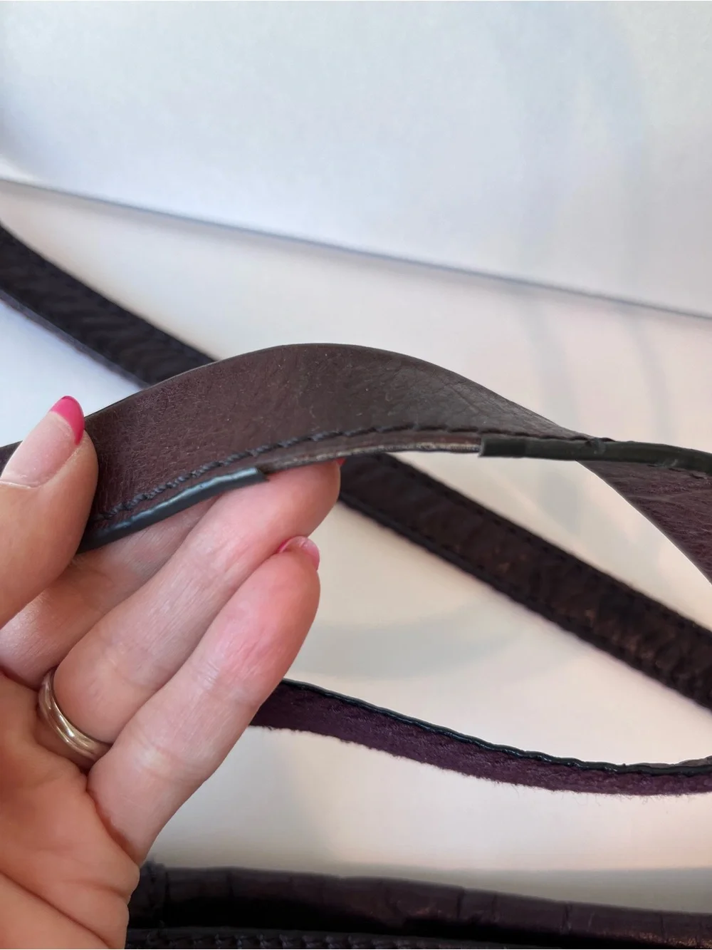 Vintage Fossil Dark Plum Messenger Boho Bag